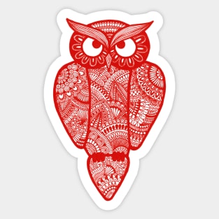 Owl (red) Sticker